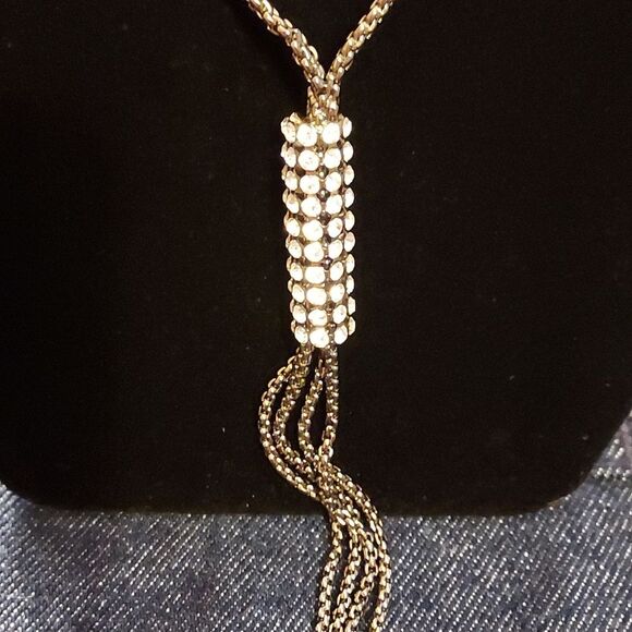 PARKLANE crystal necklace pendant tassel necklace hematite - Picture 2 of 11